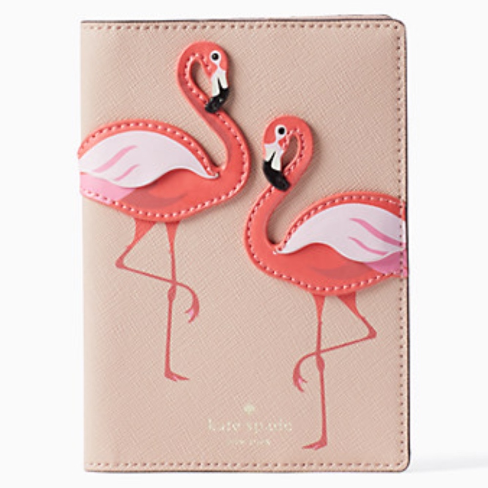 KATE SPADE ♠︎ Pink Flamingos Passport Holder NWT - Picture 5 of 8